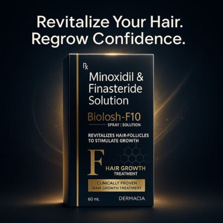 Biolosh-F10 Minoxidil & Finasteride Hair Growth Solution – Clinically Proven Hair Regrowth Treatment | Dermacia