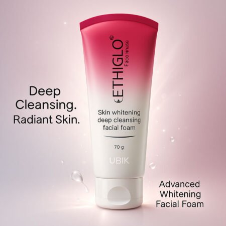 Ethiglo Face Wash – Advanced Skin Whitening & Deep Cleansing Foam | Bright & Radiant Complexion | Ubik 70g