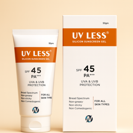 UV LESS Silicon Sunscreen Gel SPF 45 PA+++ – 50 g | Lightweight Daily Sun Care